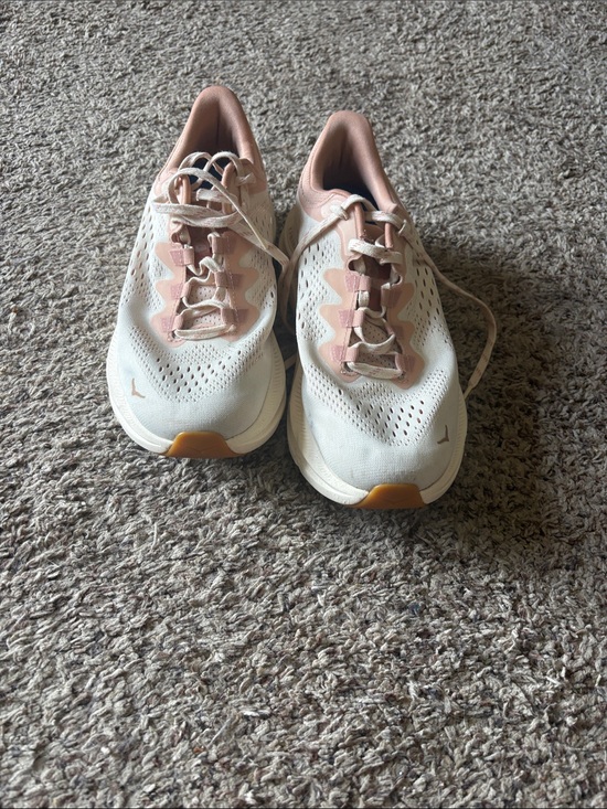 Hoka Shoes - Women's White and Blush Hoka Running Shoes